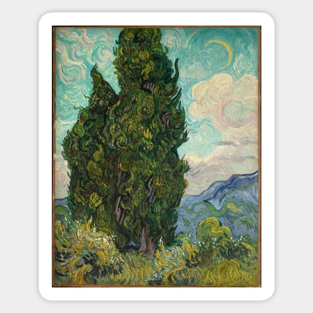 Cypresses Sticker by VincentvanGogh